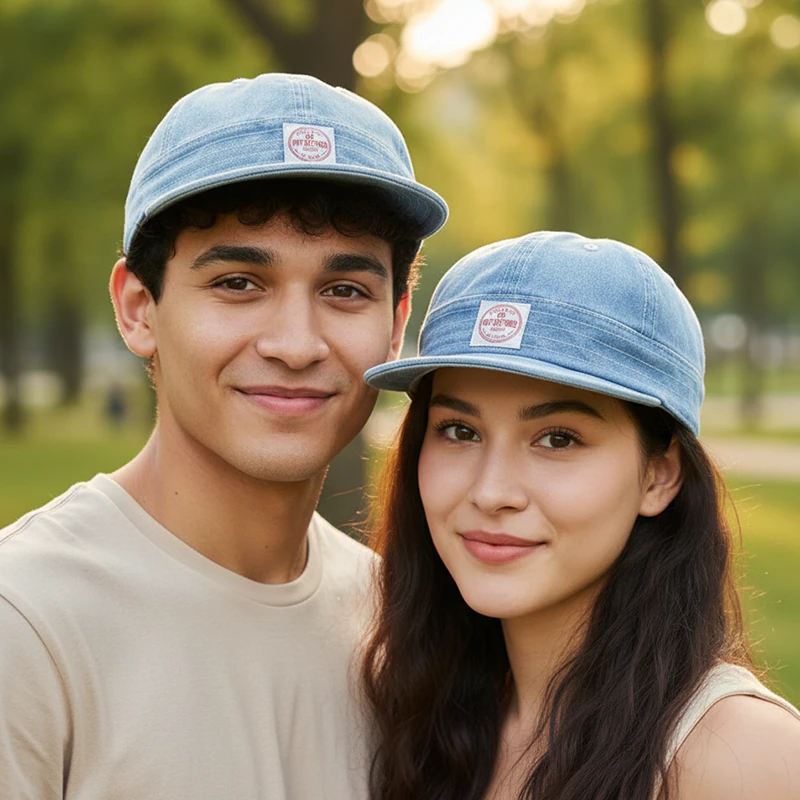 CP1247 Unisex Light Blue Denim Casual Cap - Image 3