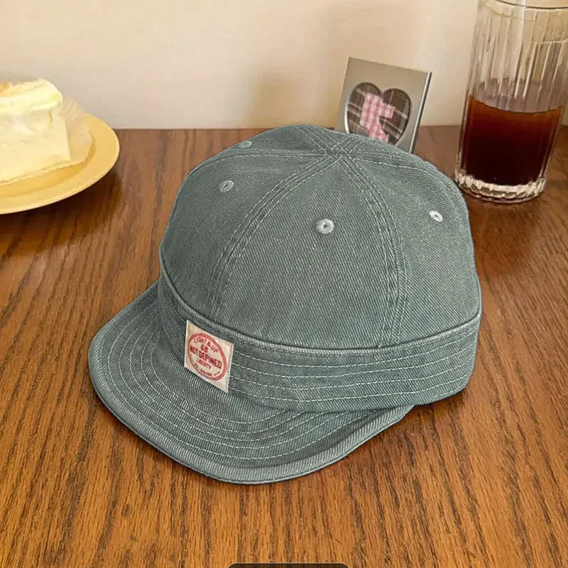 CP1250 Unisex Slate Green Denim Wash Cotton Casual Cap - Image 4