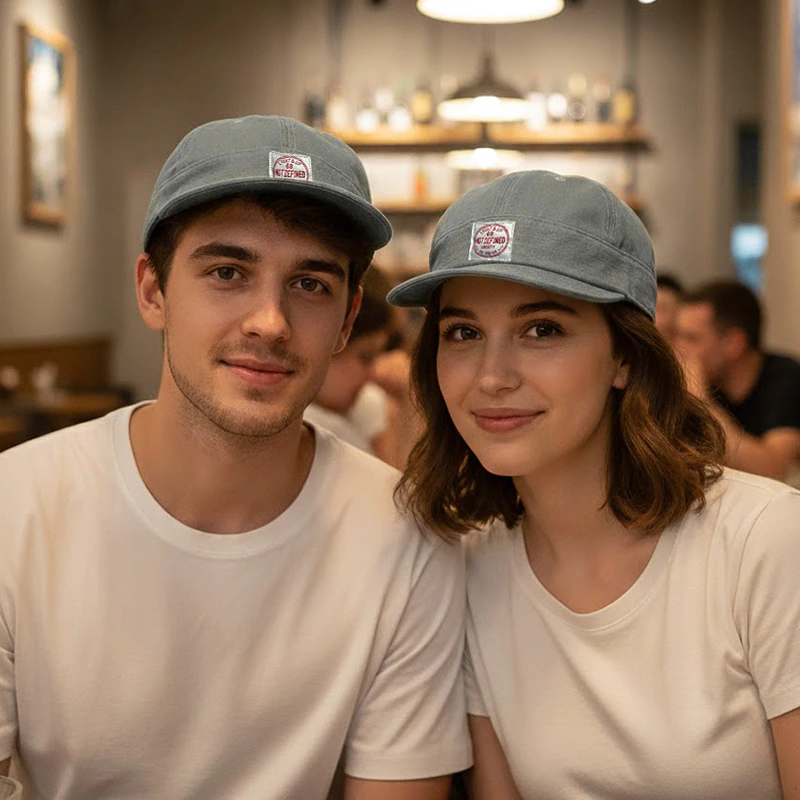 CP1250 Unisex Slate Green Denim Wash Cotton Casual Cap - Image 5