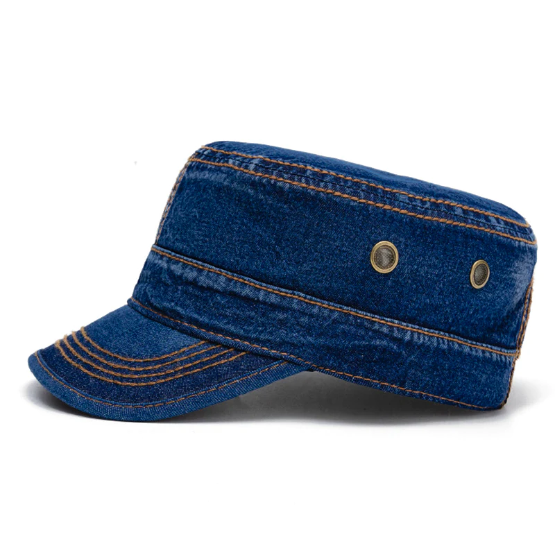 CP1270 Deep Blue Denim Military Style Cap – Classic & Premium - Image 6