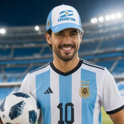 Alternative view of CP1324 Argentina Football Fan Premium Embroidery Cap