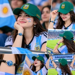 Alternative view of CP1334 Argentina Cap & Bracelet Combo