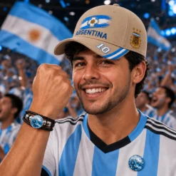 Alternative view of CP1336 Argentina Cap Bracelet Badge Combo Set
