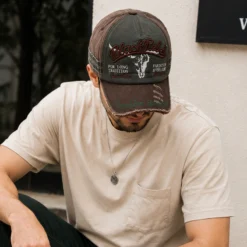 Alternative view of CP1343 Vintage Washed Blue Gray Baseball Cap