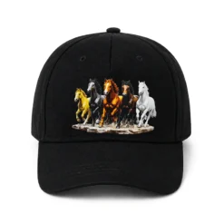 Alternative view of CP1352 Premium Horses Print Cotton Baseball Cap