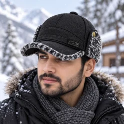 Alternative view of CP1359 Unisex Winter Trapper Baseball Cap with Warm Ear Flap Hat