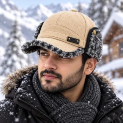 Alternative view of CP1361 Unisex Winter Trapper Baseball Cap with Warm Ear Flap Hat